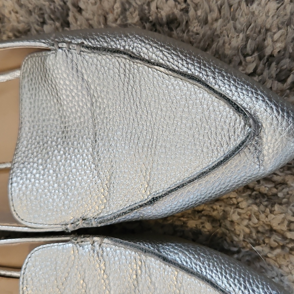 Silver Metallic Loafers - Picture 2 of 7